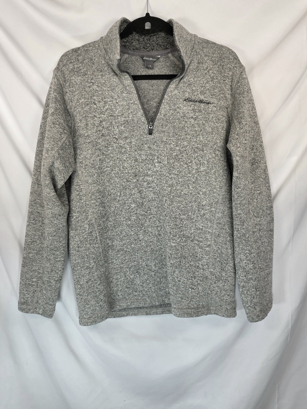 Eddie Bauer Mens Radiator Fleece Sz M 1/4 Zip Pullover Gray Marled Outdoors